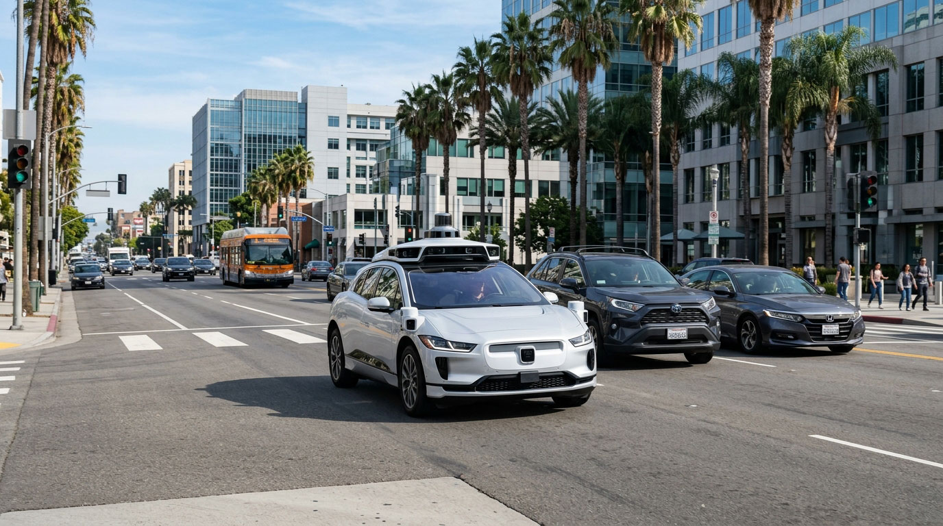 Autonomous vehicle operating on a California roadway